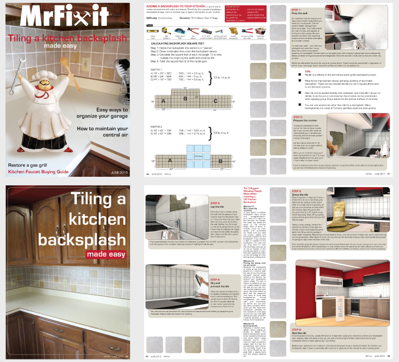 MrFixit Magazine Cover Feature Page and Spread